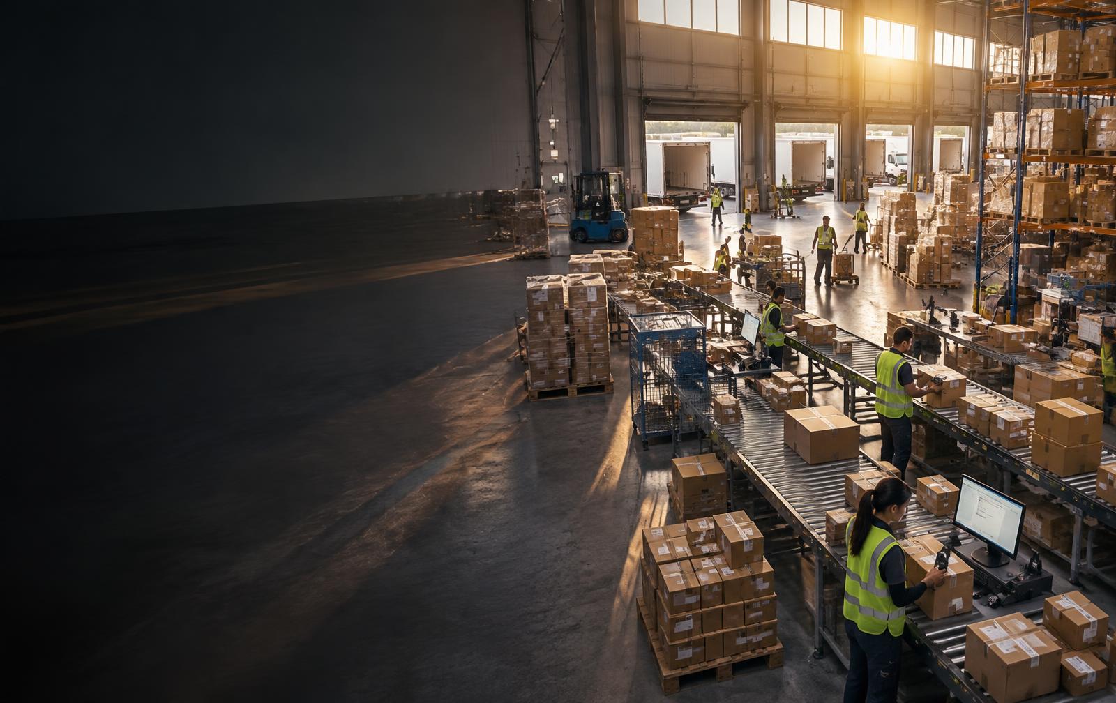 Centro de distribuição de e-commerce em operação